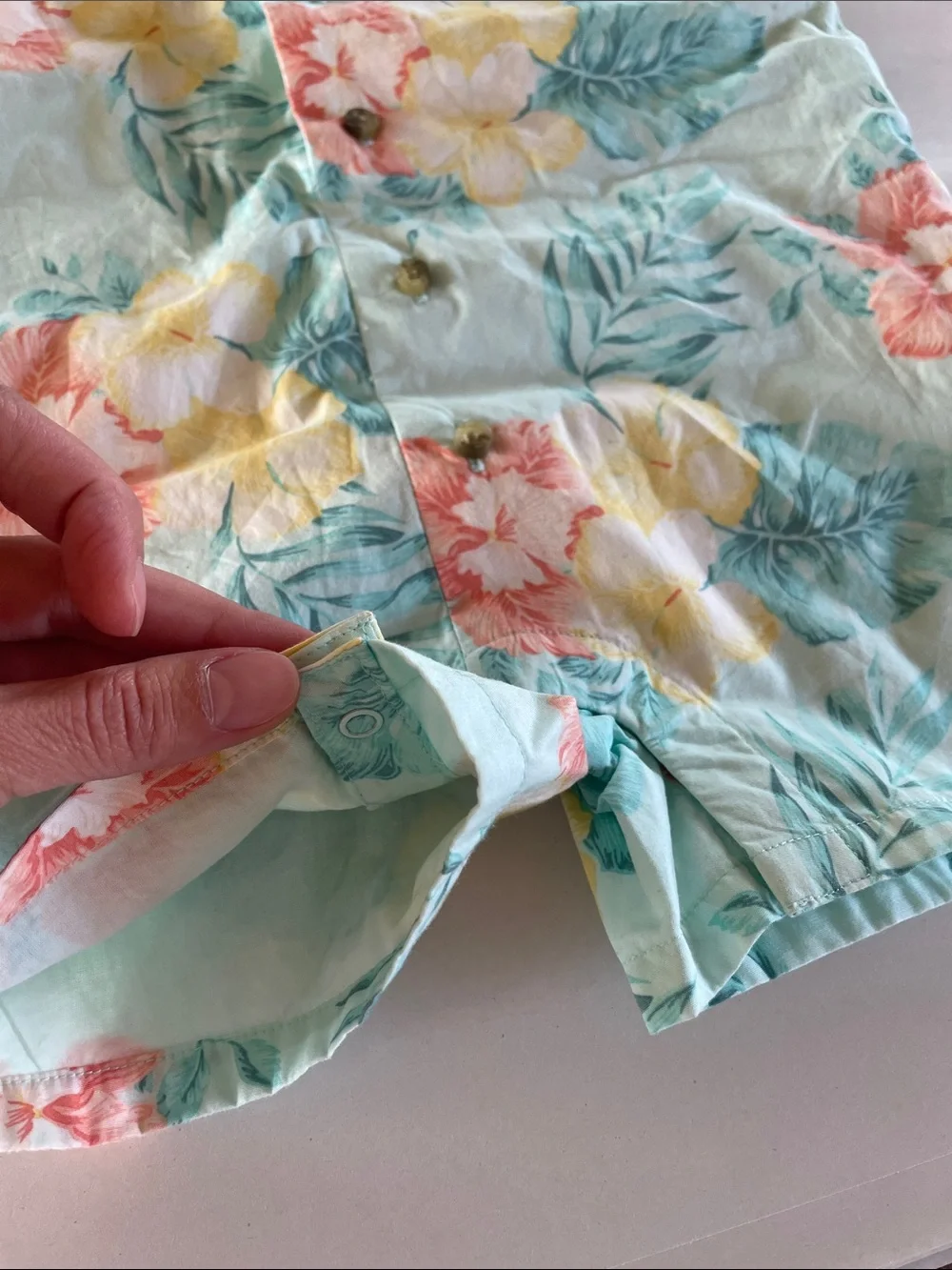 NWT Janie and Jack Aqua Tropical Romper Floral Shortalls 18-24 Month Cotton